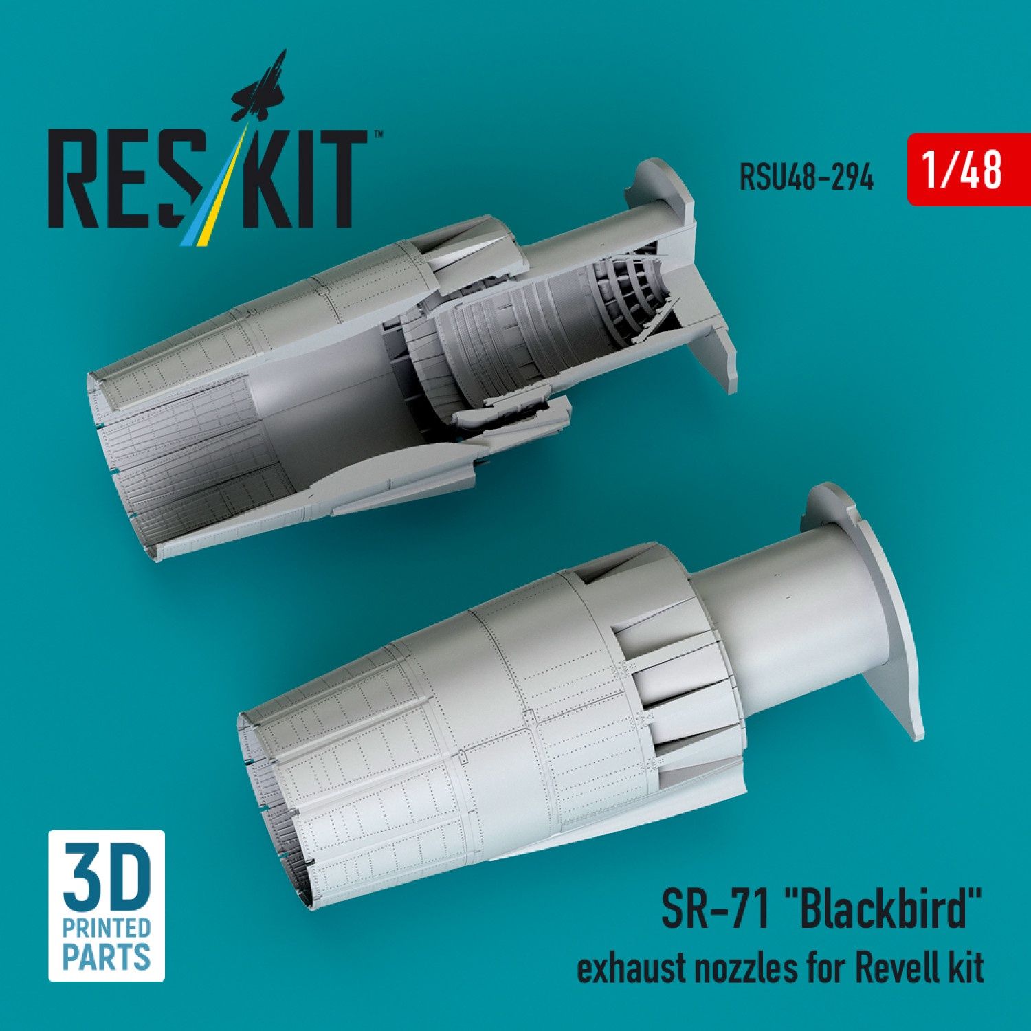 RSU48-0294 - SR-71 "Blackbird" exhaust nozzles for Revell kit (3D printed)  - 1:48