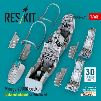 RSU48-0459 - Mirage 2000B cockpit (Detailed edition) for Kinetic kit (3D Printed)  - 1:48