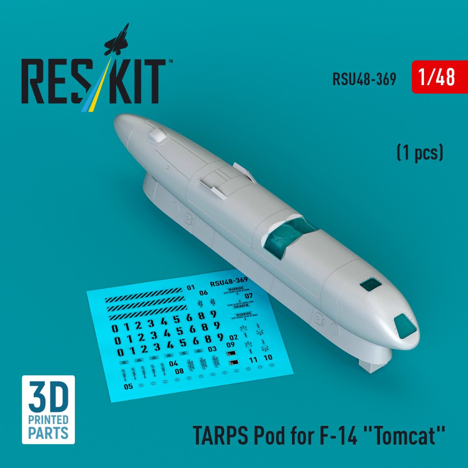 RSU48-0369 - TARPS pod for F-14 &quot;Tomcat&quot; (1 pcs) (3D printed)  - 1:48