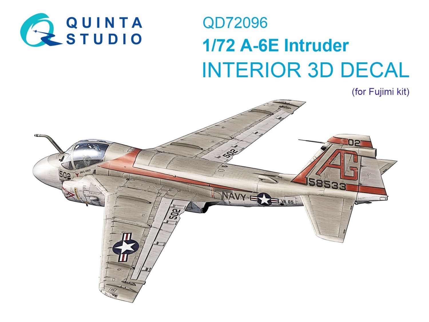 QD72096 - A-6E Intruder 3D-Printed &amp; coloured Interior on decal paper (Fujimi) - 1:72