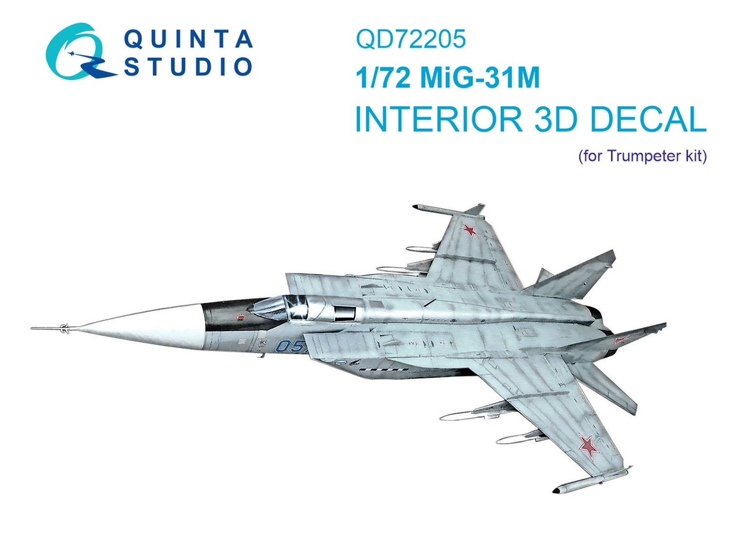 QD72205 - MiG-31M 3D-Printed &amp; coloured Interior on decal paper (Trumpeter) - 1:72