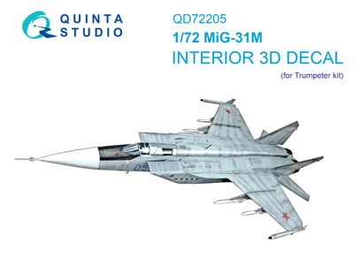 QD72205 - MiG-31M 3D-Printed &amp; coloured Interior on decal paper (Trumpeter) - 1:72