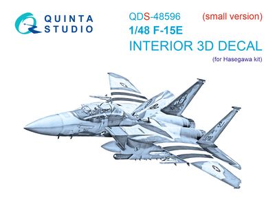QDS-48596 - F-15E 3D-Printed &amp; coloured Interior on decal paper (Hasegawa) - Small Version  - 1:48