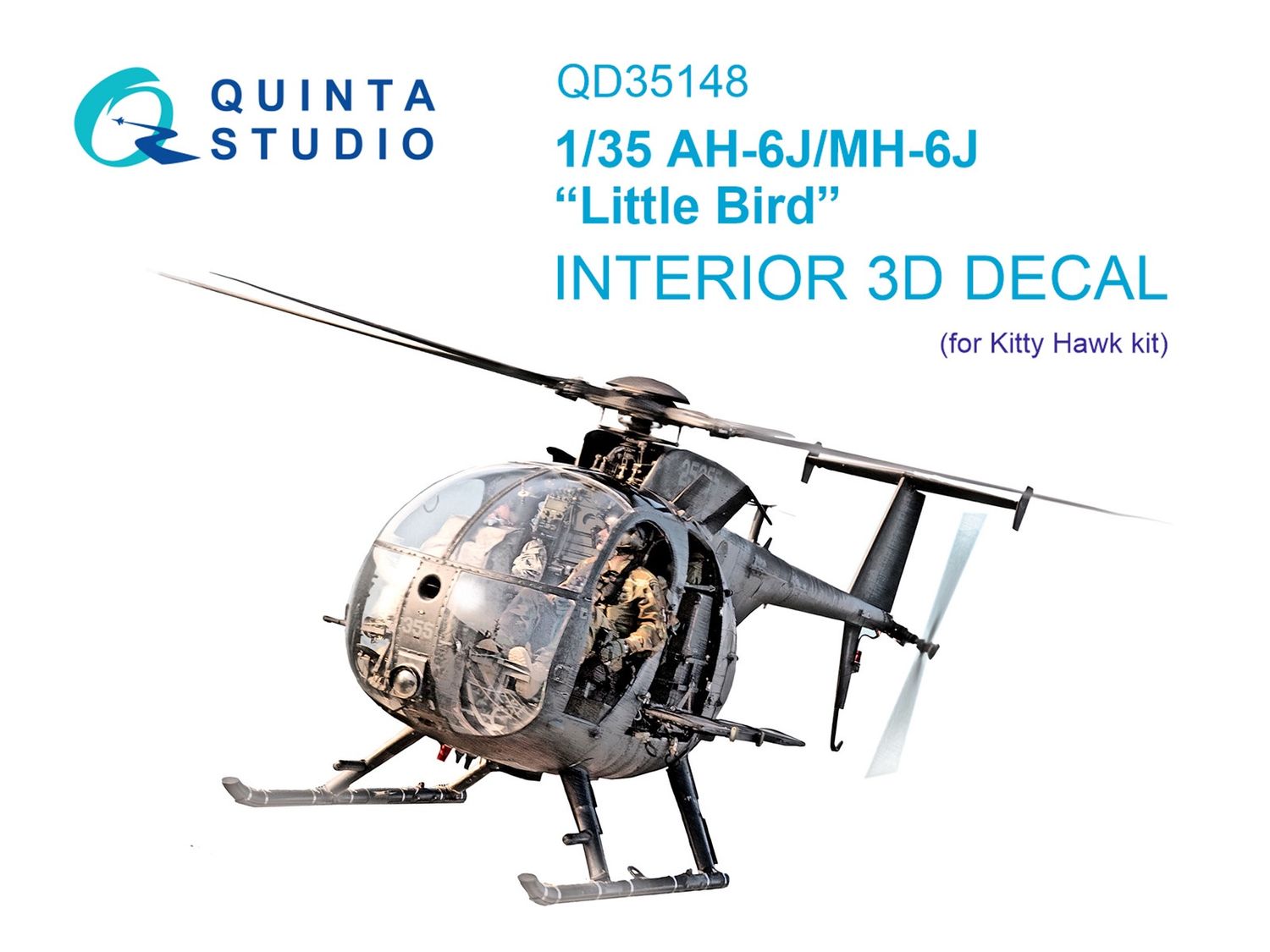 QD35148 - AH-6J/MH-6J 3D-Printed &amp; coloured Interior on decal paper (Kitty Hawk) - 1:35