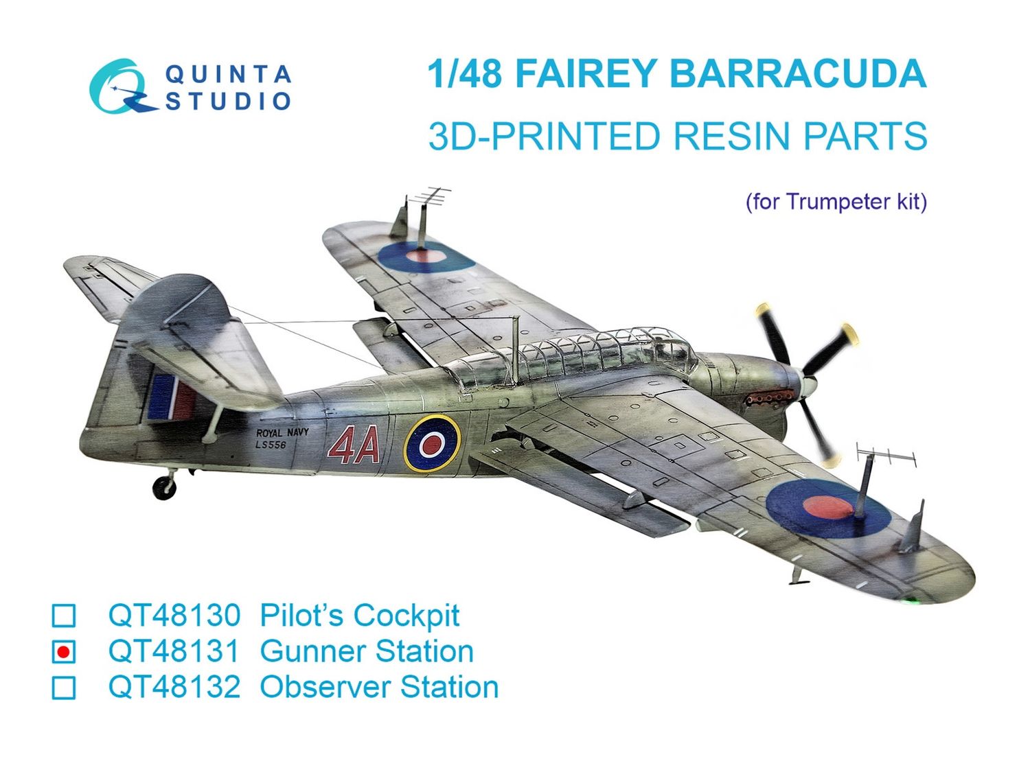 QT48131 - Fairey Barracuda Gunner Station (Trumpeter) - 1:48