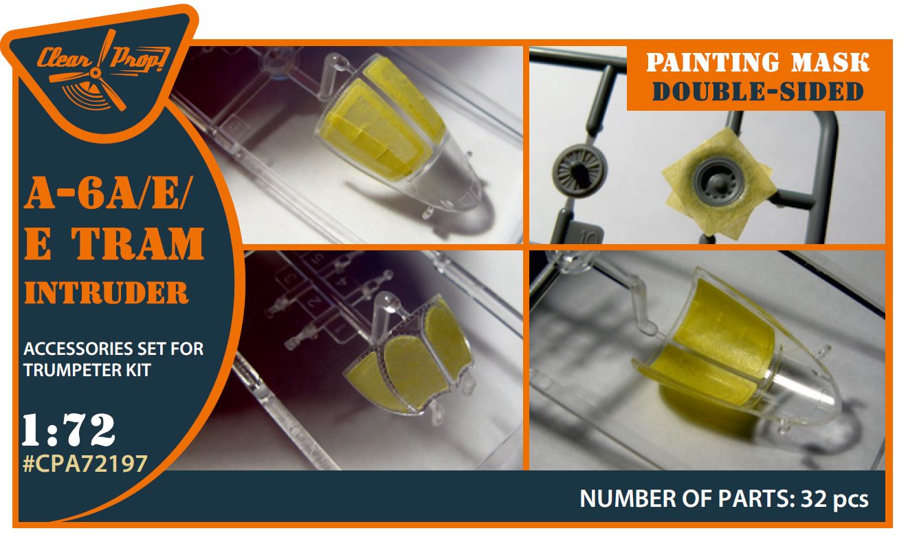 CPA72197 - A-6A/E/E Tram Intruder double-sided painting mask on "yellow kabuki paper" for Trumpeter kit -  1:72