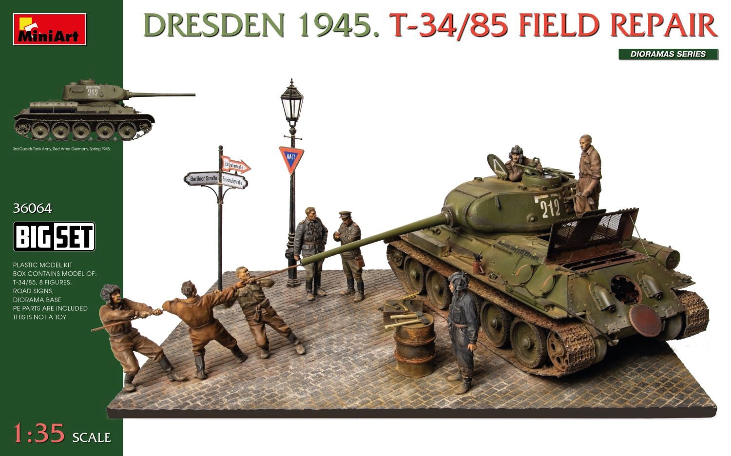 36064 - Dresden 1945. T-34/85 Field Repair - Big Set - 1:35