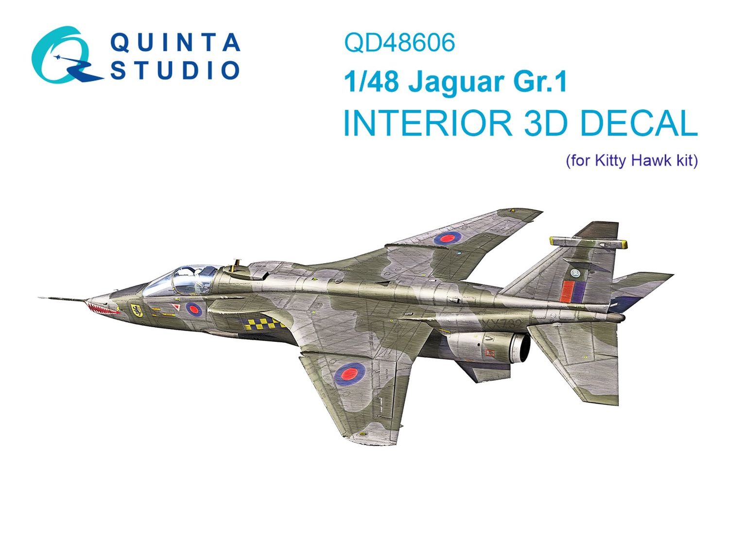 QD48606 - Jaguar Gr.1 3D-Printed &amp; coloured Interior on decal paper (Kitty Hawk) - 1:48