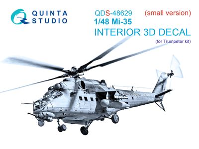 QDS-48629 - Mi-35 3D-Printed &amp; coloured Interior on decal paper (Trumpeter) - Small version - 1:48