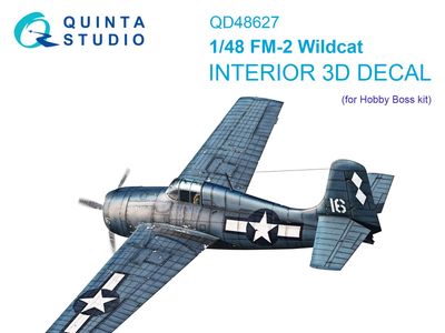 QD48627 - FM-2 Wildcat 3D-Printed &amp; coloured Interior on decal paper (Hobby Boss) - 1:48