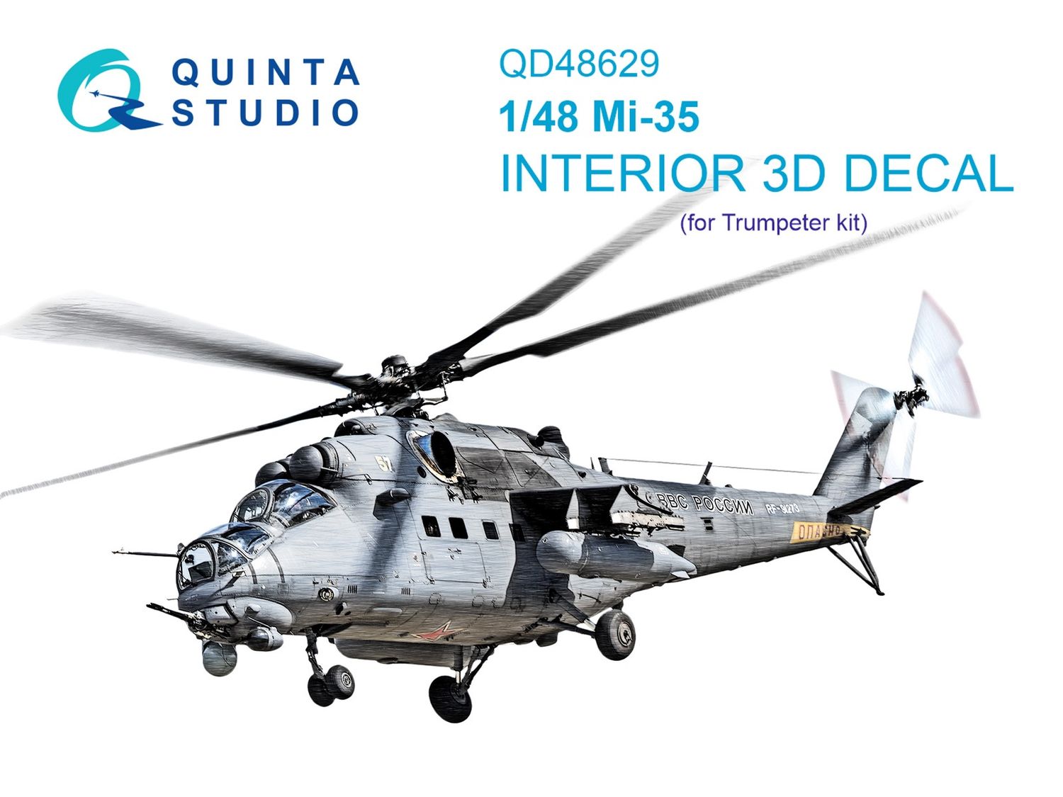 QD48629 - Mi-35 3D-Printed &amp; coloured Interior on decal paper (Trumpeter) - 1:48