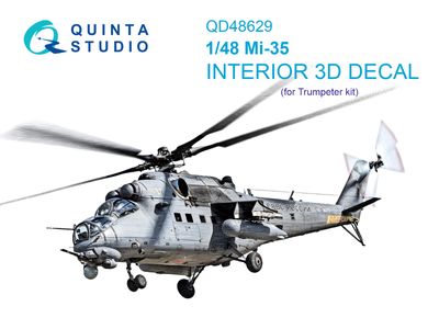QD48629 - Mi-35 3D-Printed &amp; coloured Interior on decal paper (Trumpeter) - 1:48