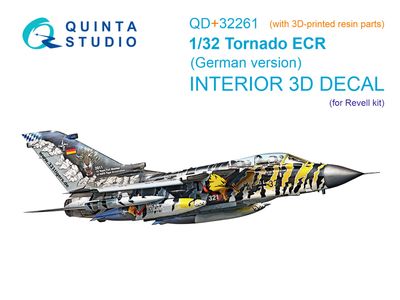 QD+32261 - Tornado ECR German 3D-Printed &amp; coloured Interior on decal paper (Revell) (with 3D-printed resin parts) - 1:32