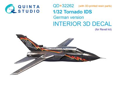 QD+32262 - Tornado IDS German 3D-Printed &amp; coloured Interior on decal paper (Revell) (with 3D-printed resin parts) - 1:32