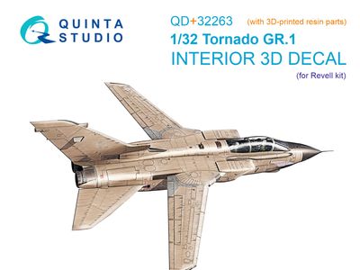 QD+32263 - Tornado GR.1 3D-Printed &amp; coloured Interior on decal paper (Revell) (with 3D-printed resin parts) - 1:32