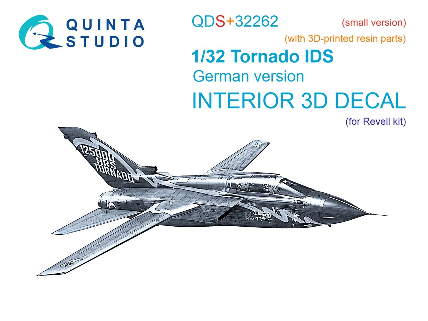 QDS+32262 - Tornado IDS German 3D-Printed &amp; coloured Interior on decal paper (Revell) - Small version - (with 3D-printed resin parts) - 1:32