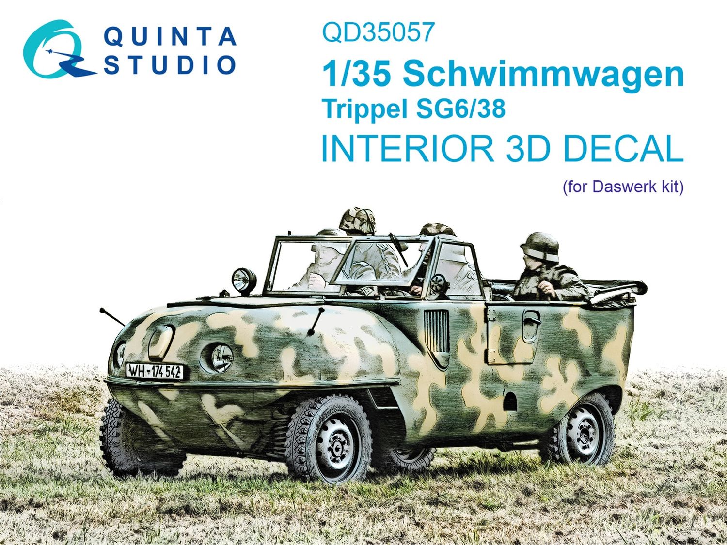QD35057 - Schwimmwagen Trippel SG6/38 3D-Printed &amp; coloured Interior on decal paper (Daswerk) - 1:35