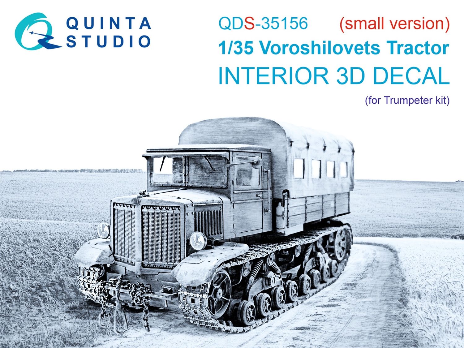 QDS-35156 - Voroshilovets Tractor 3D-Printed &amp; coloured Interior on decal paper (Trumpeter) - Small version - 1:35