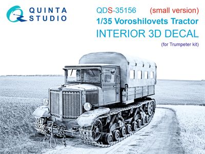 QDS-35156 - Voroshilovets Tractor 3D-Printed &amp; coloured Interior on decal paper (Trumpeter) - Small version - 1:35