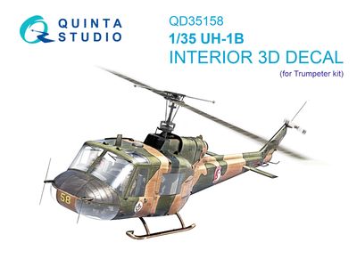 QD35158 - UH-1B 3D-Printed &amp; coloured Interior on decal paper (Trumpeter) - 1:35