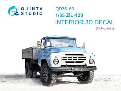 QD35163 - ZiL-130 3D-Printed &amp; coloured Interior on decal paper (Zvezda) - 1:35