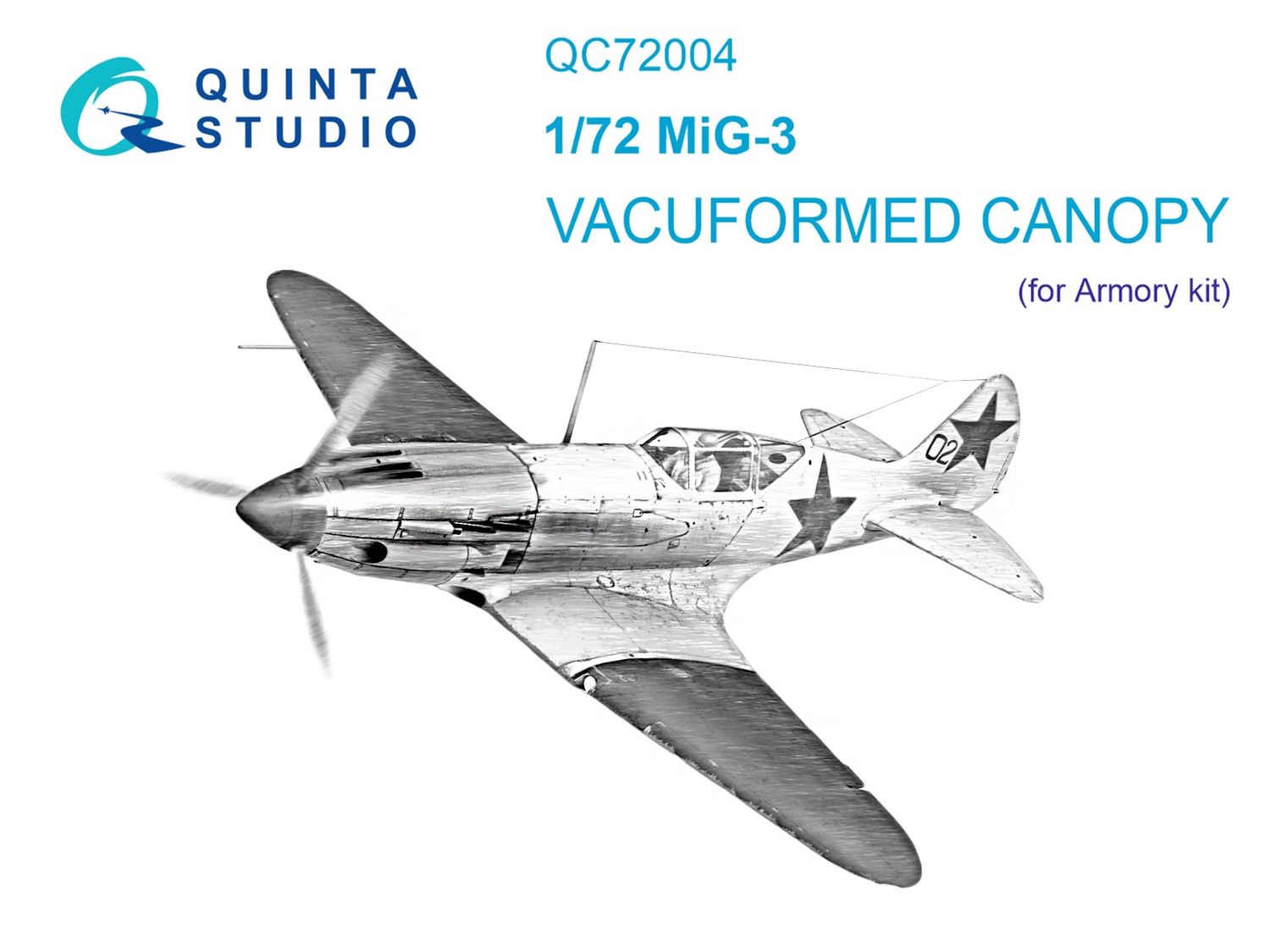 QC72004 - MiG-3 vacuumed clear canopy (Armory) - 1:72