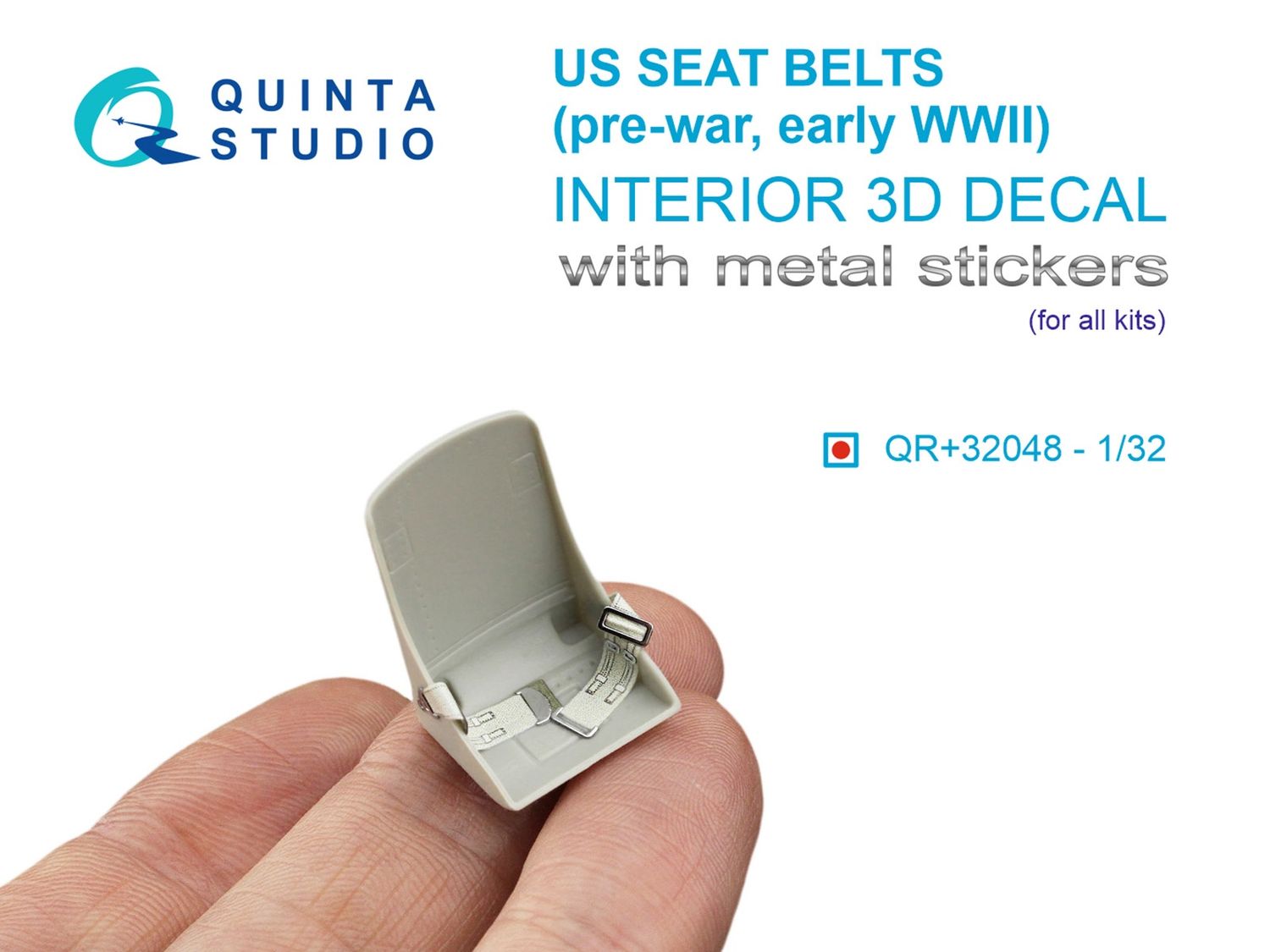 QR+32043 - WWII Imperial Japanese Navy seatbelts (with metal buckles) (All kits) - 1:32