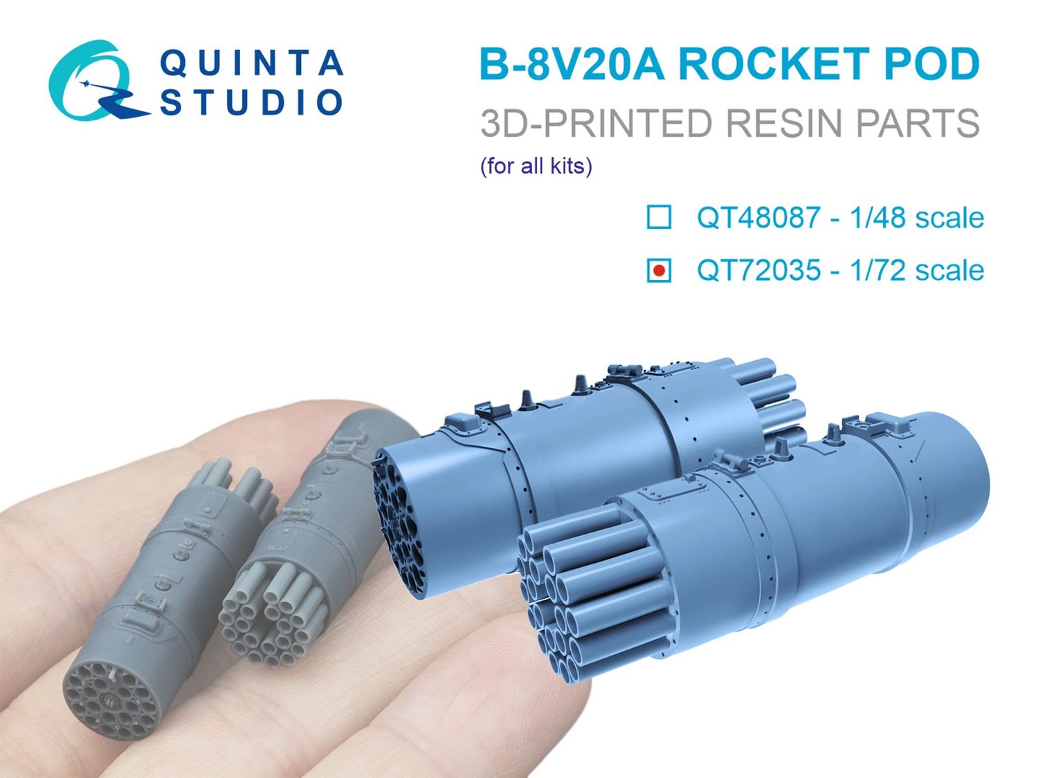 QT72035 - B-8V20A rocket pods, 2 pcs (for all kits) - 1:72