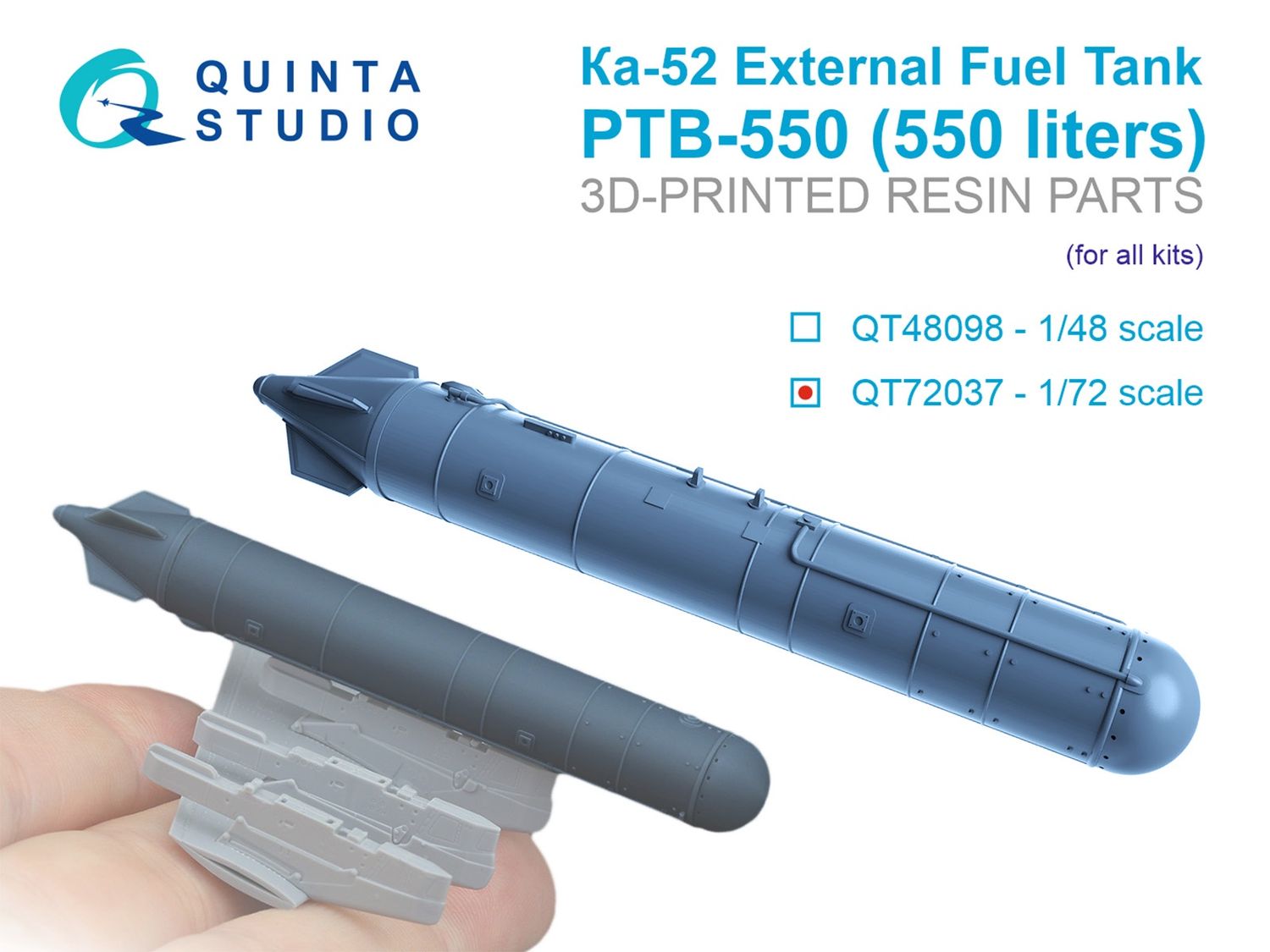 QT72037 - External Fuel Tank for Ka-52 PTB-550 (for all kits) - 1:72