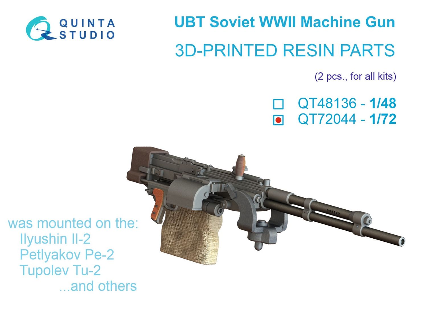 QT72044 - UBT Machine Gun (Soviet, WWII), 2 pcs (for all kits) - 1:72
