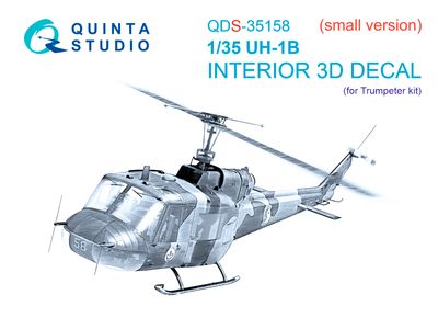 QDS-35158 - UH-1B 3D-Printed &amp; coloured Interior on decal paper (Trumpeter) - Small version - 1:35