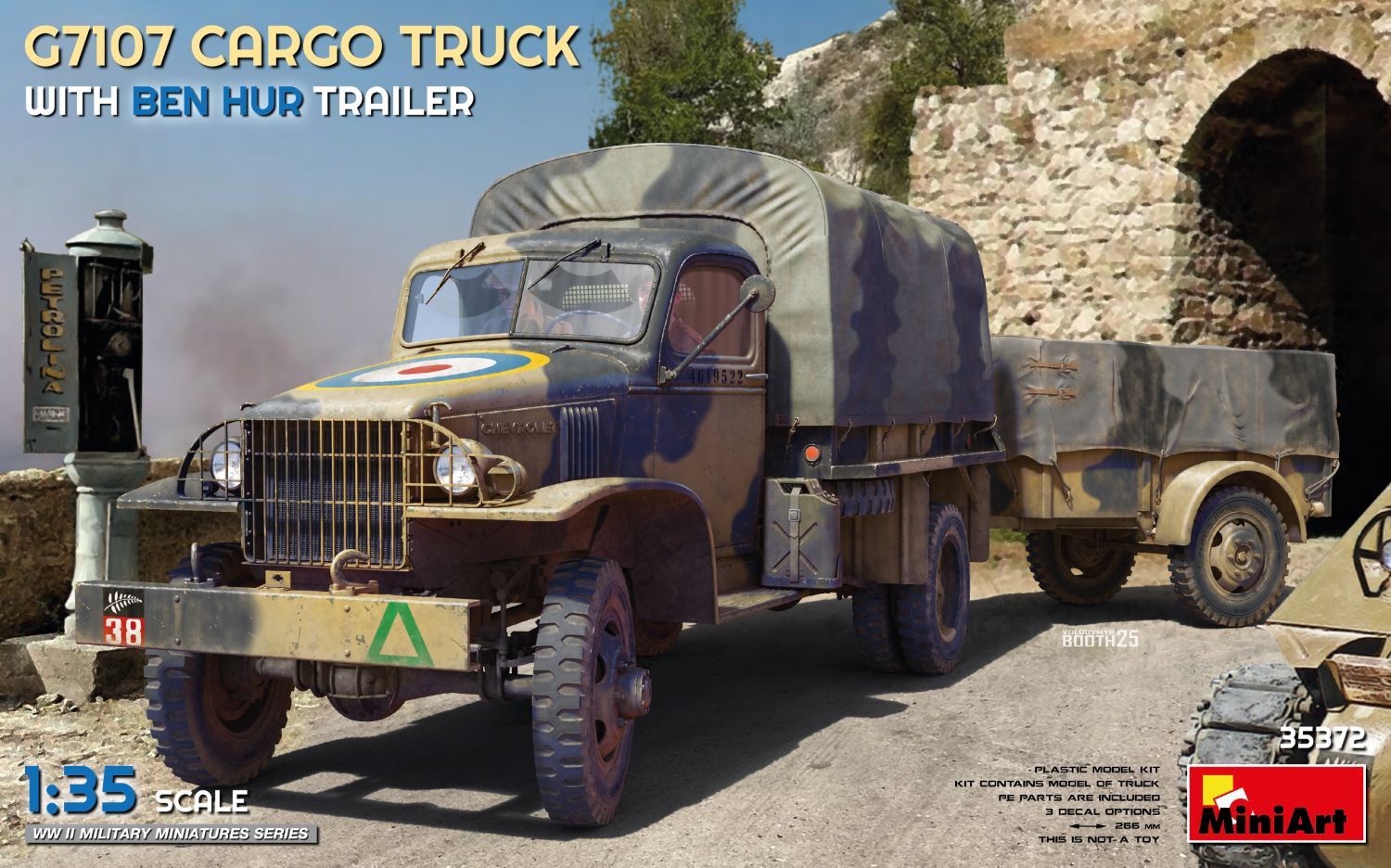 35372 - G7107 1,5T 4x4 Cargo Truck with Ben Hur Trailer - 1:35