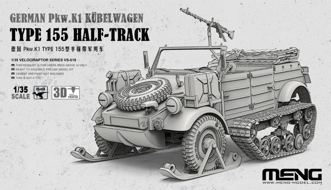 VS-018 - German Pkw.K1 Kübelwagen Type 155 Half-Track - 1:35