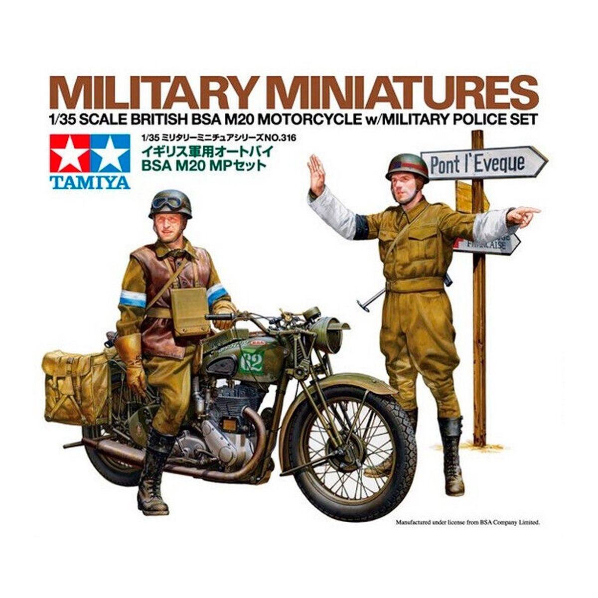 35316 - British BSA M20 Motorcycle w/Military Police Set - 1:35