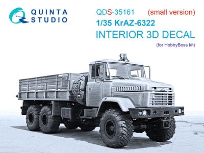 QDS-35161 - KrAZ-6322 3D-Printed &amp; coloured Interior on decal paper (HobbyBoss)  - Small Version  - 1:35
