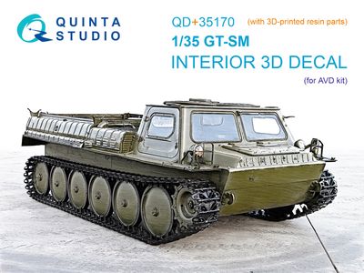 QD+35170 - GT-SM 3D-Printed &amp; coloured Interior on decal paper (AVD) (with 3D-printed resin parts)  - 1:35