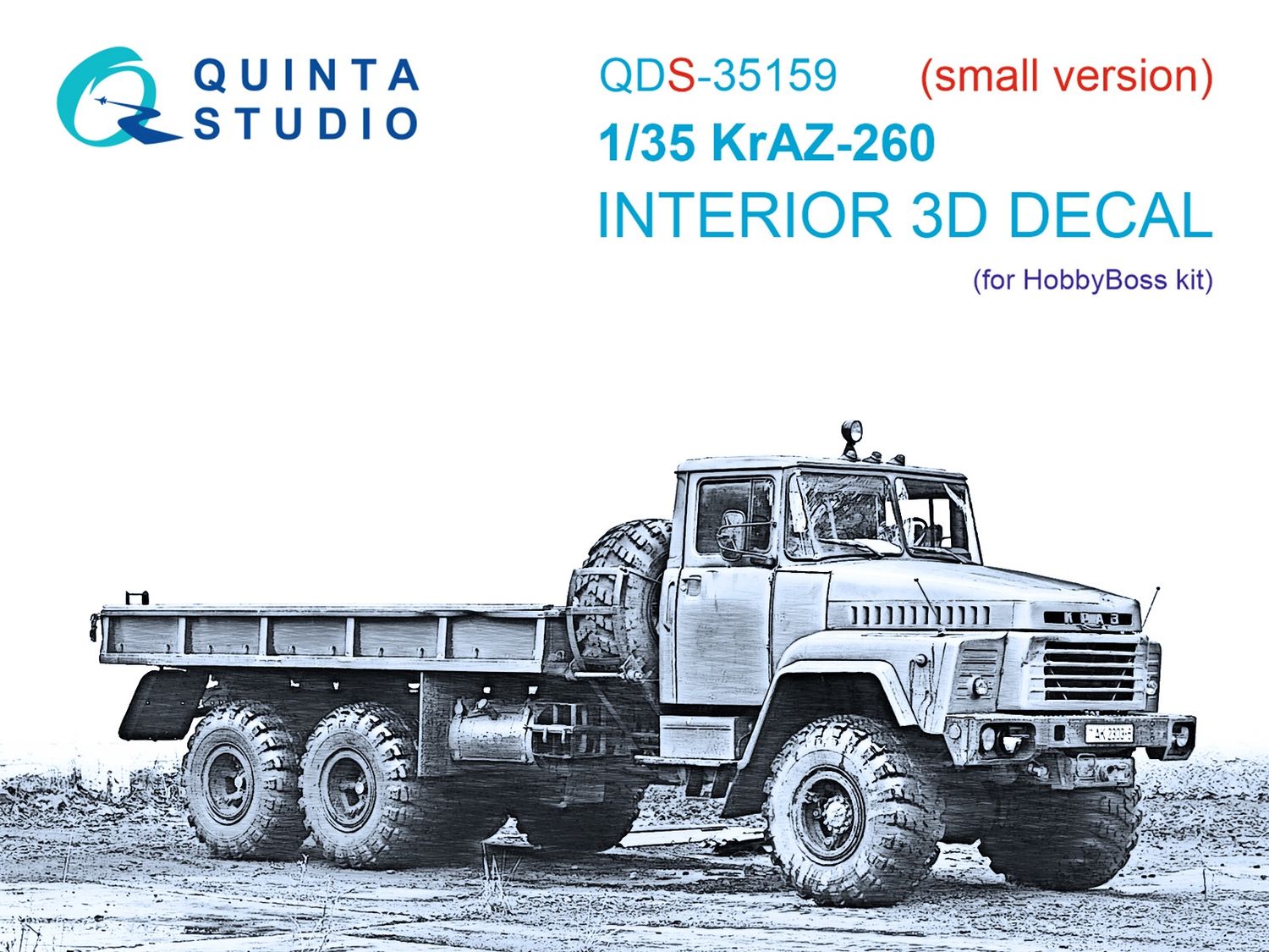 QDS-35159 - KrAZ-260 3D-Printed &amp; coloured Interior on decal paper (HobbyBoss)  - Small Version  - 1:35