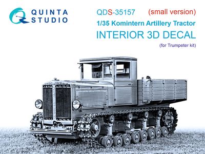 QDS-35157 - Komintern Artillery Tractor 3D-Printed &amp; coloured Interior on decal paper (Trumpeter)  - Small Version  - 1:35
