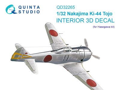 QD32265 - Nakajima Ki-44 Tojo 3D-Printed &amp; coloured Interior on decal paper (Hasegawa) - 1:32