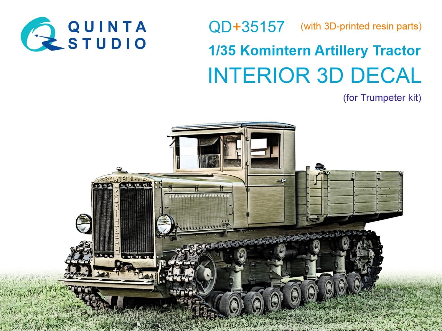 QD+35157 - Komintern Artillery Tractor 3D-Printed &amp; coloured Interior on decal paper (Trumpeter) (with 3D-printed resin parts)  - 1:35