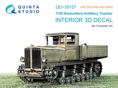 QD+35157 - Komintern Artillery Tractor 3D-Printed &amp; coloured Interior on decal paper (Trumpeter) (with 3D-printed resin parts)  - 1:35