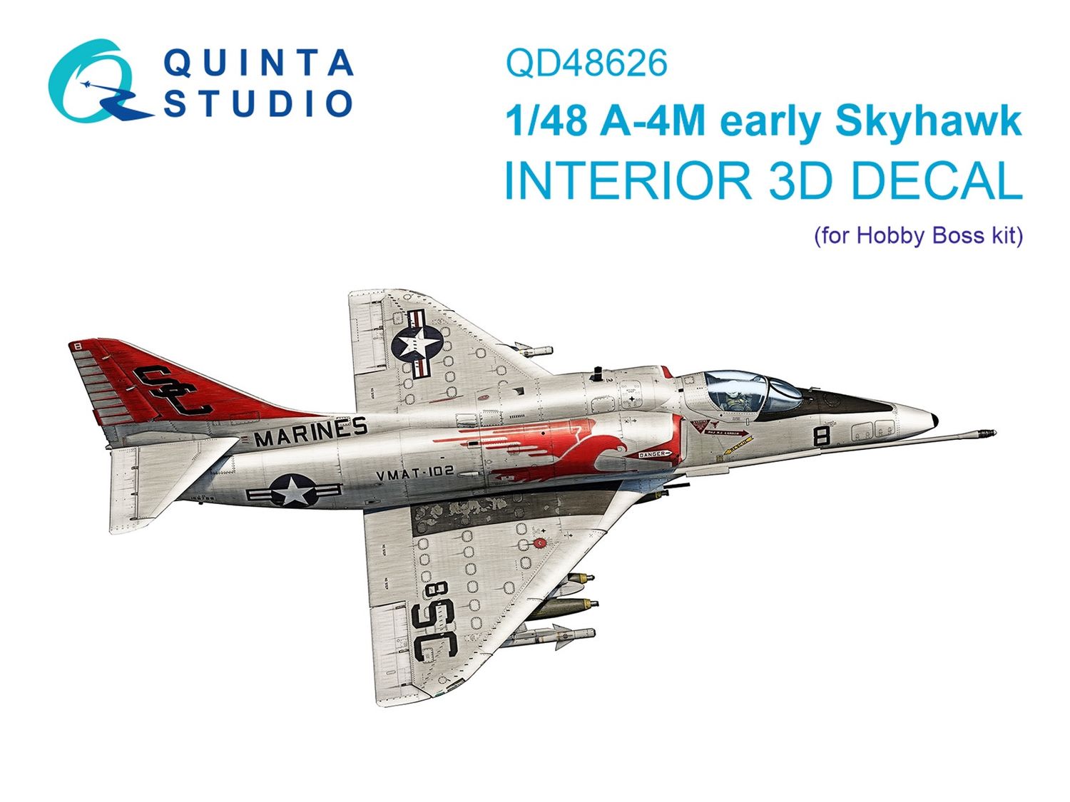 QD48626 - A-4M Skyhawk 3D-Printed &amp; coloured Interior on decal paper (Hobby Boss) - 1:48