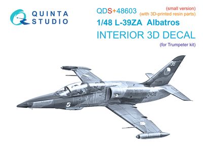 QDS+48603 - L-39ZA 3D-Printed &amp; coloured Interior on decal paper (Trumpeter)  - Small Version (with 3D-printed resin parts) - 1:48