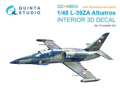 QD+48603 - L-39ZA 3D-Printed &amp; coloured Interior on decal paper (Trumpeter)(with 3D-printed resin parts) - 1:48
