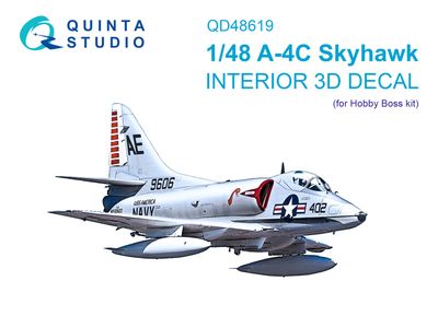 QD48619 - A-4C Skyhawk 3D-Printed &amp; coloured Interior on decal paper (Hobby Boss) - 1:48