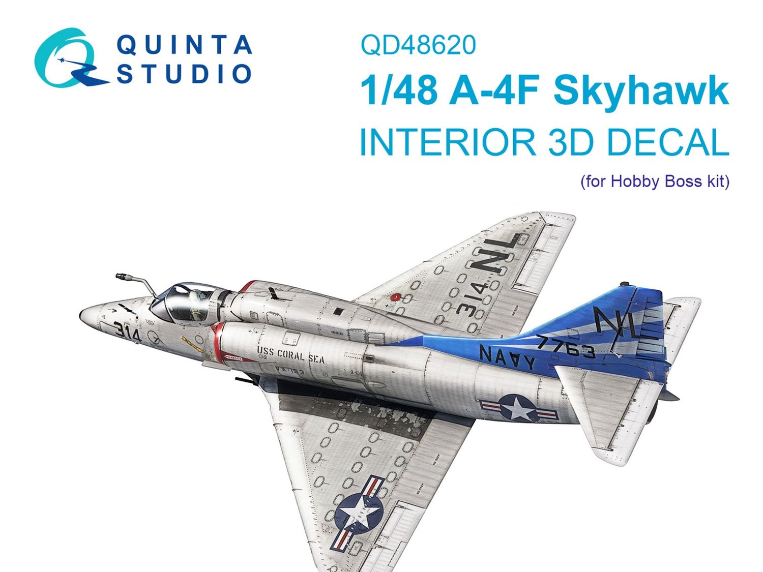 QD48620 - A-4F Skyhawk 3D-Printed &amp; coloured Interior on decal paper (Hobby Boss) - 1:48