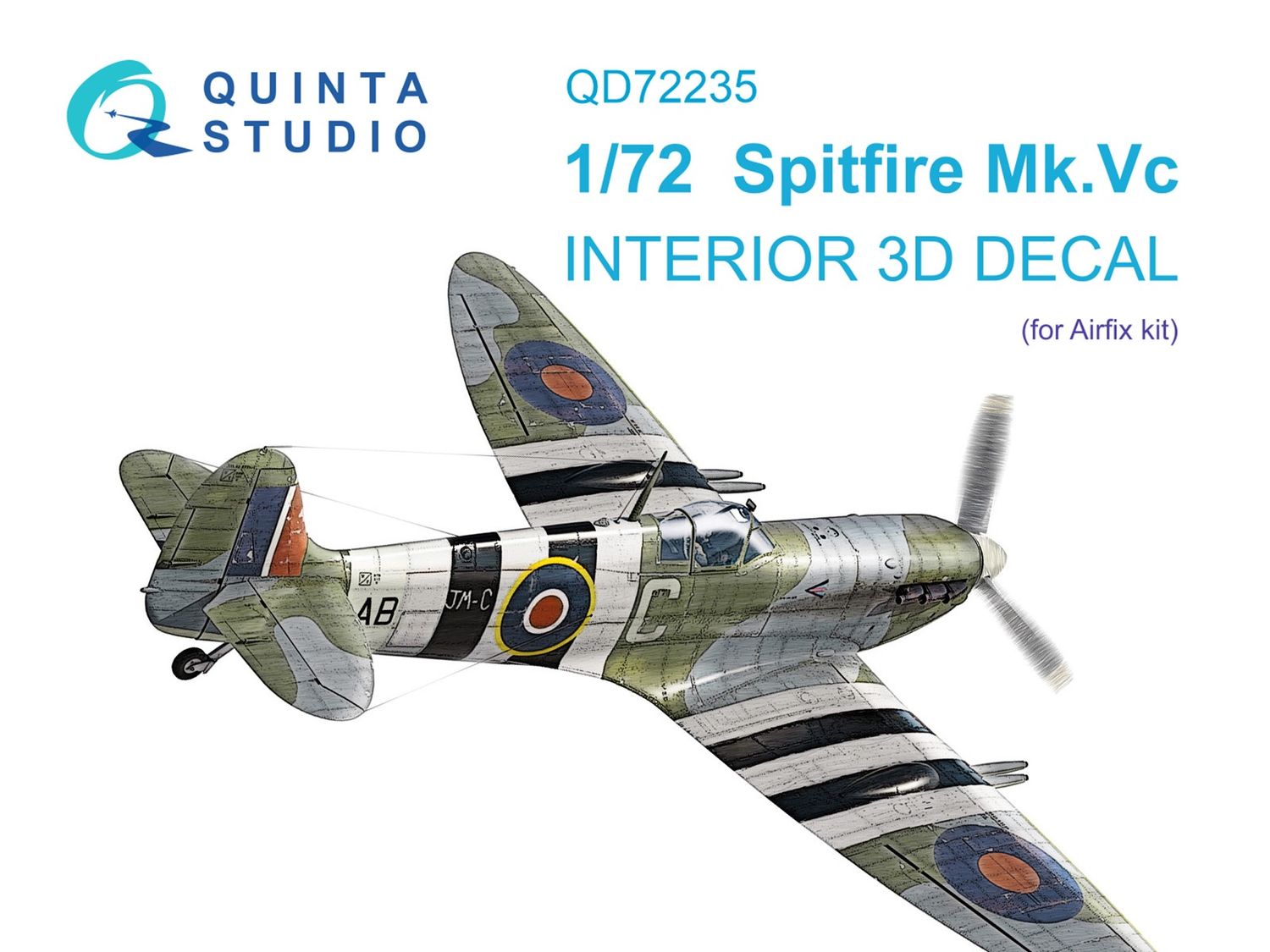 QD72235 - Spitfire Mk.Vc 3D-Printed &amp; coloured Interior on decal paper (Airfix) - 1:72