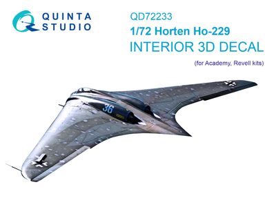 QD72233 - Horten Ho 229 3D-Printed &amp; coloured Interior on decal paper (Academy) - 1:72