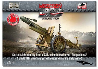 PL1939-123 - 15 cm sIG 33 heavy infantry gun with wooden wheels and Stielgranate 42 - 1:72