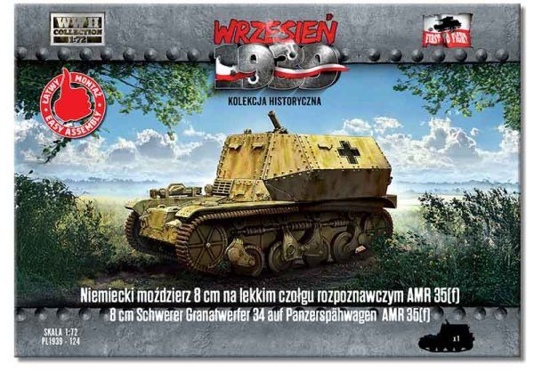 PL1939-124 - German 8 cm mortar on light reconnaissance tank AMR 35(f) - 1:72